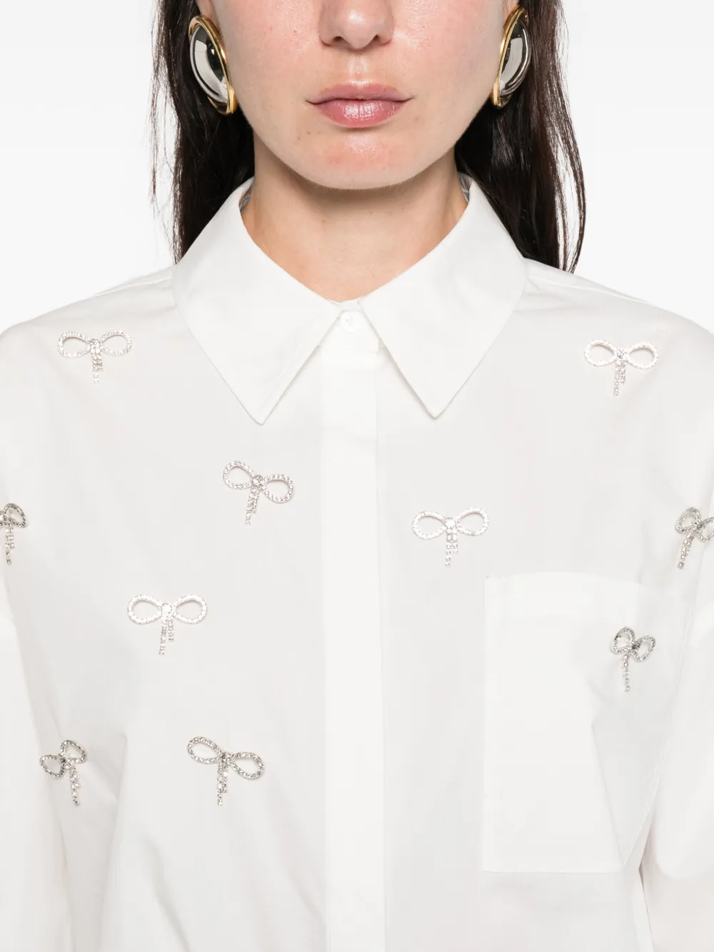 Maje Shirt met verfraaide strik Wit