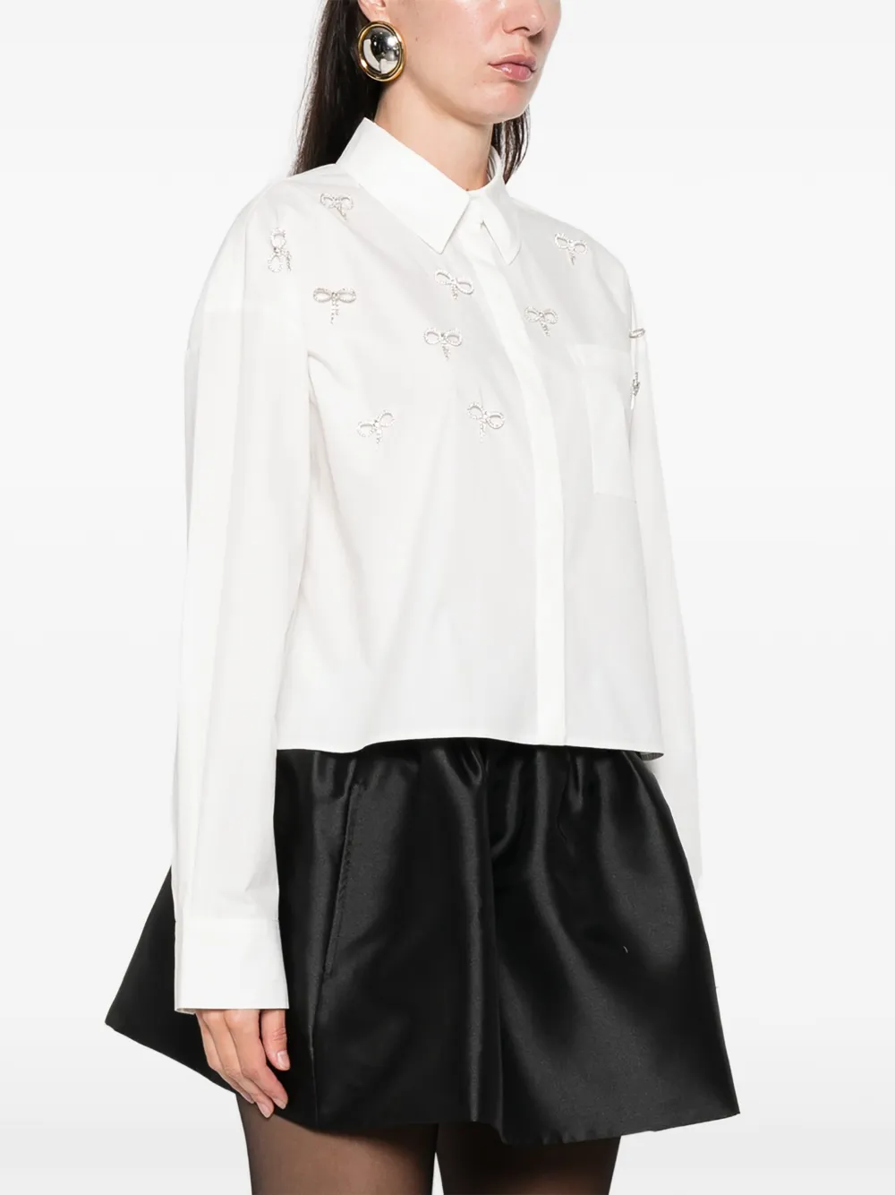 Maje Shirt met verfraaide strik Wit