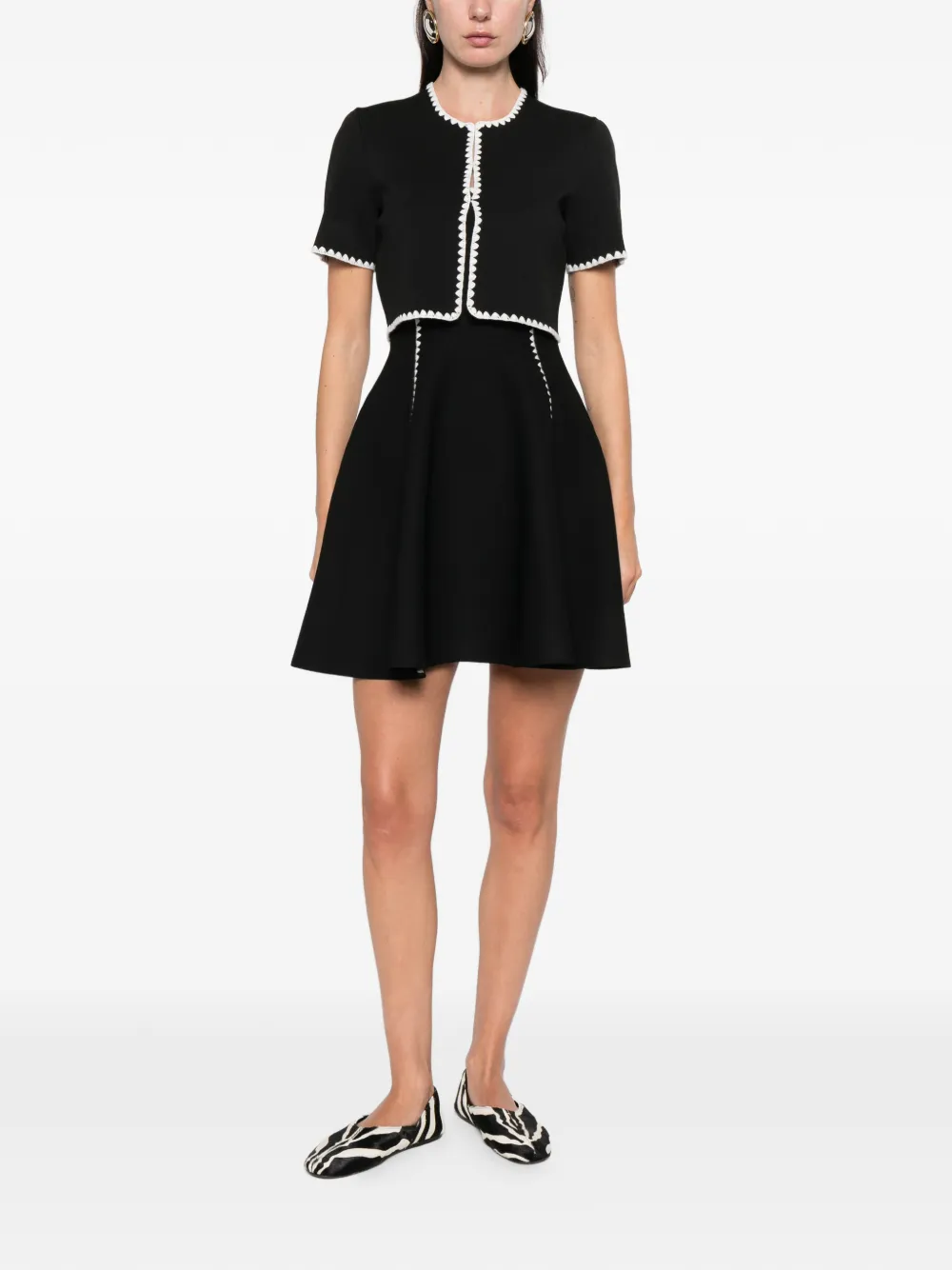 Maje chamarra con ribete festoneado | Chamarras cortas | Image 2