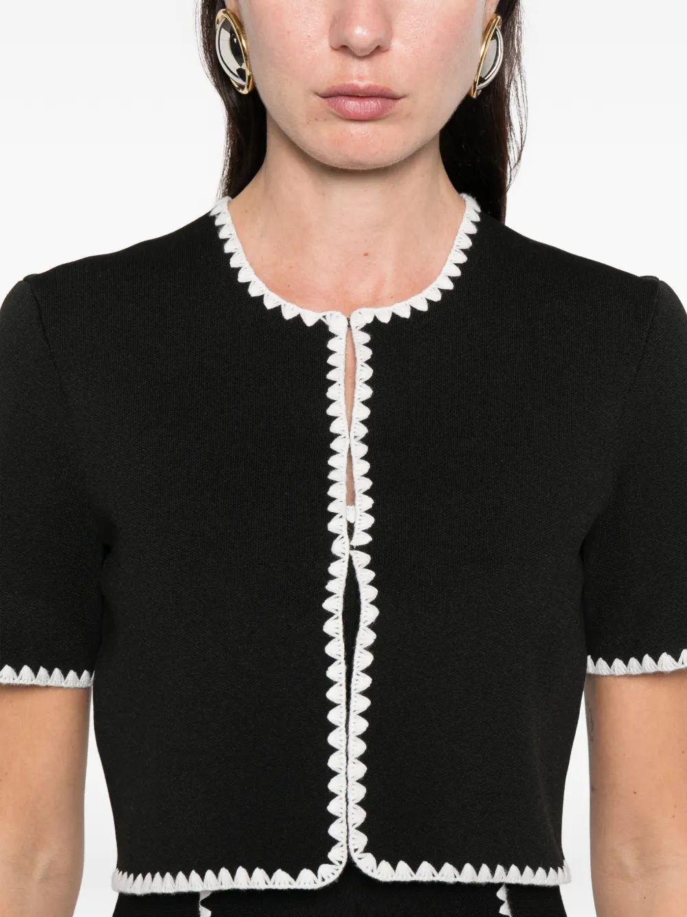 Maje Cropped vest met stiksels Zwart