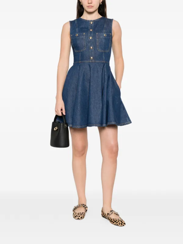 denim dresses on sale Dot Print Button Front Dress Dot 56 Best DIY Homemade Color:Gold-Violet March 2026