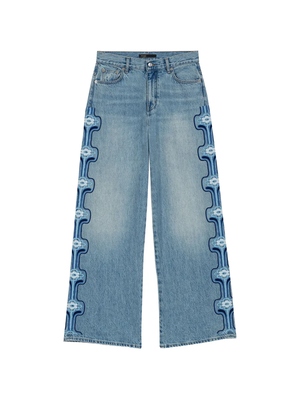 Maje pattern straight-leg jeans - Blu