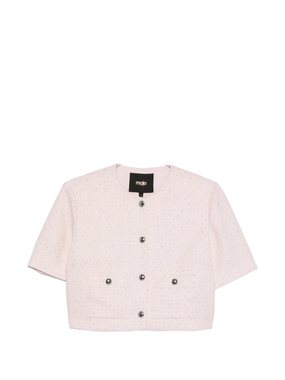 Maje sequin-embellished cropped jacket - Rosa