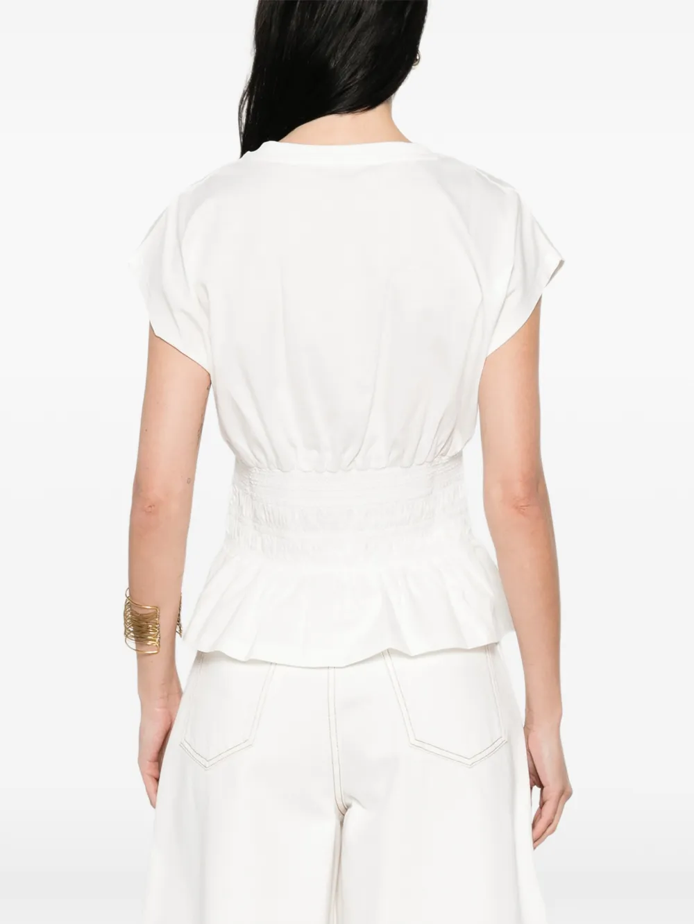 Maje T-shirt met ruches Wit