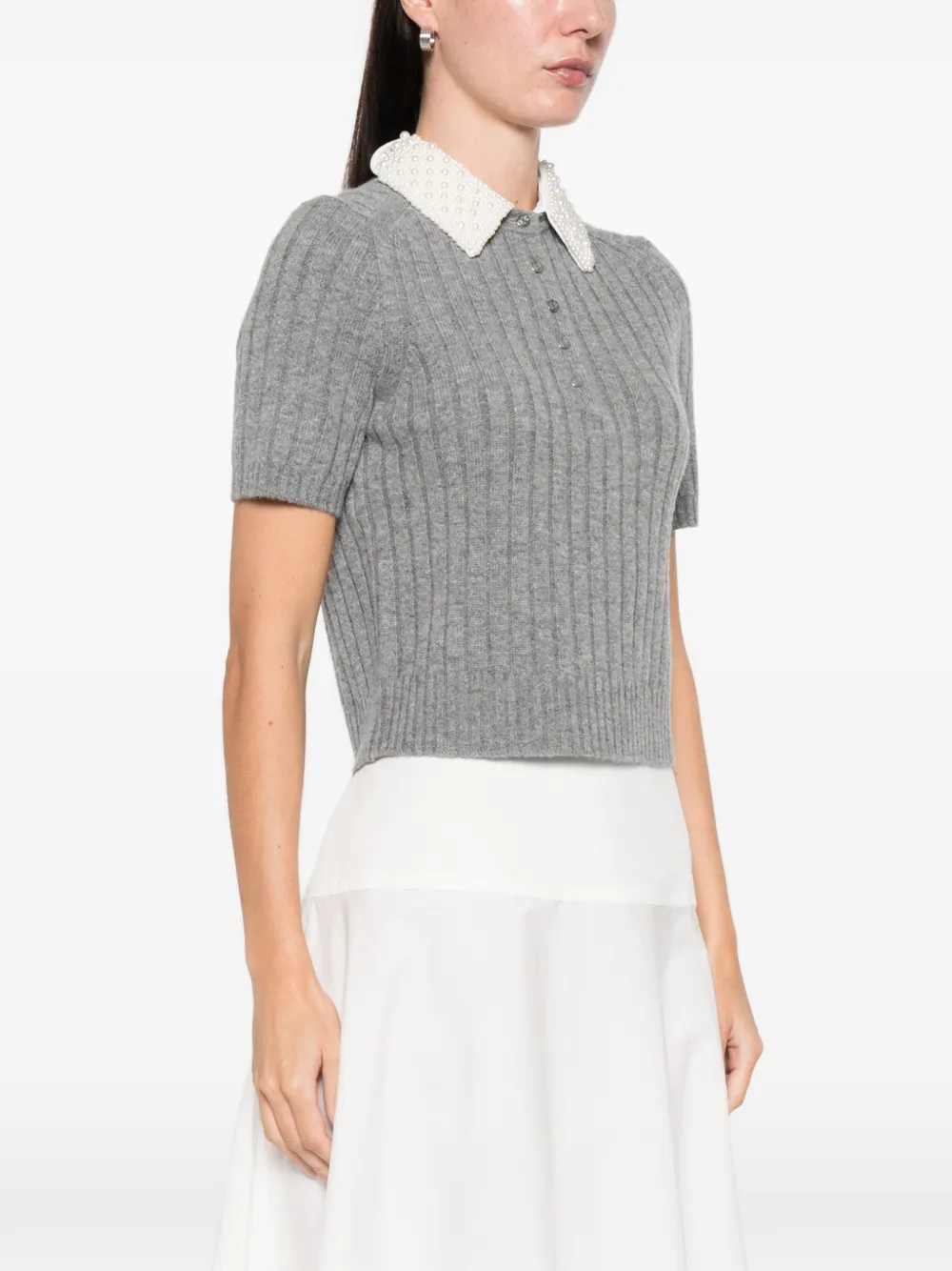  Maje Removable-collar Sweatshirt - Grey 