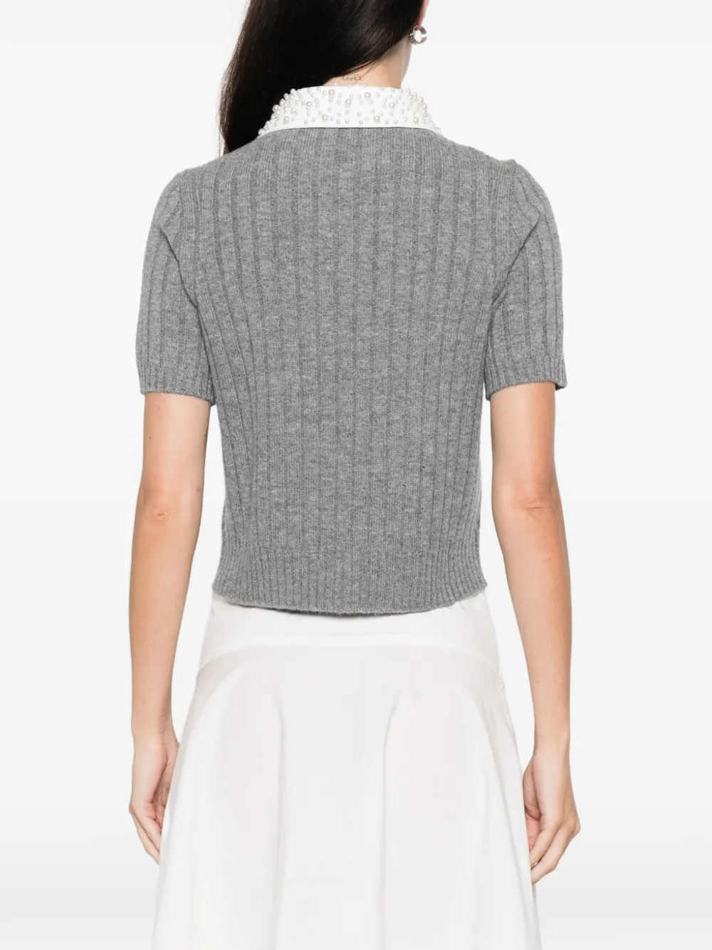 Maje Sweater met afneembare kraag Grijs