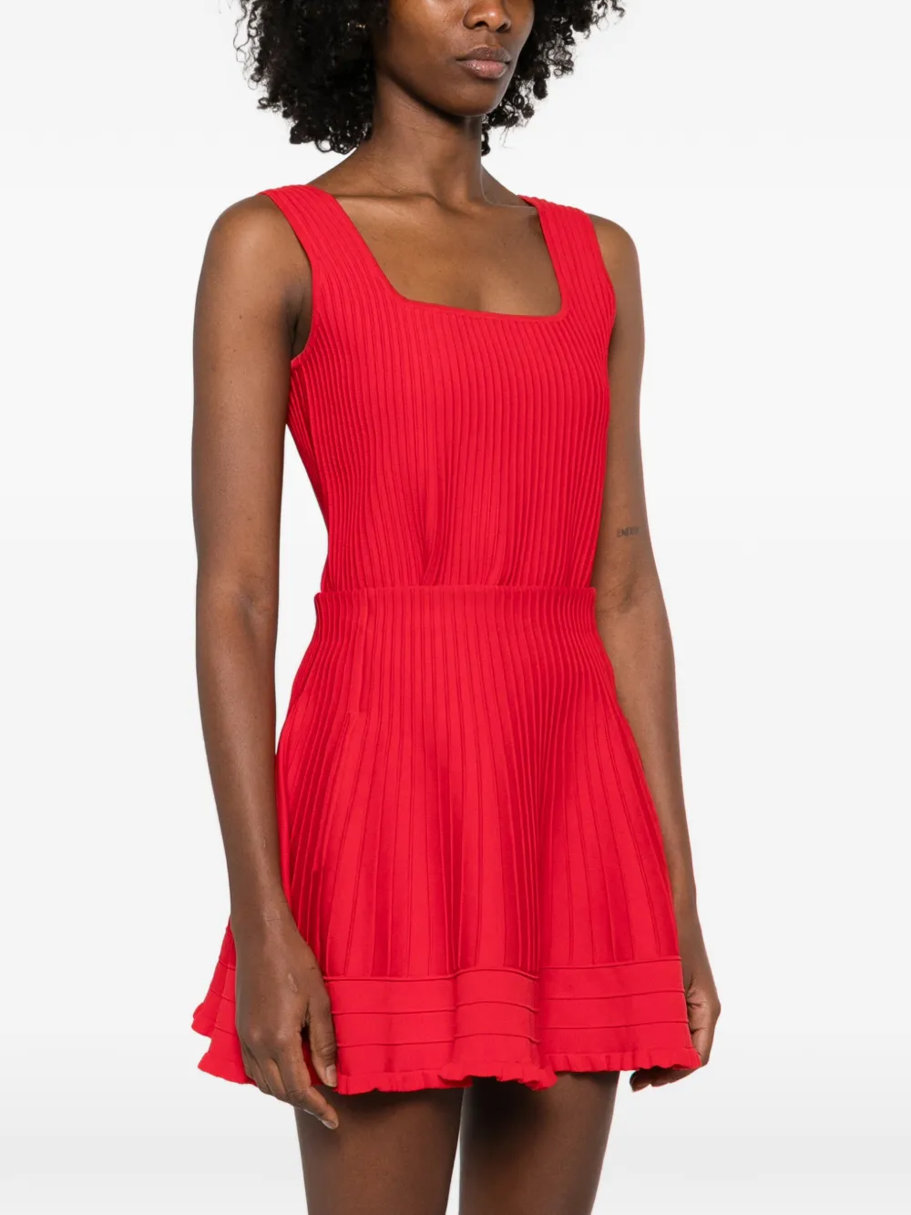  Maje Pleated Knitted Mini Skirt - Red 