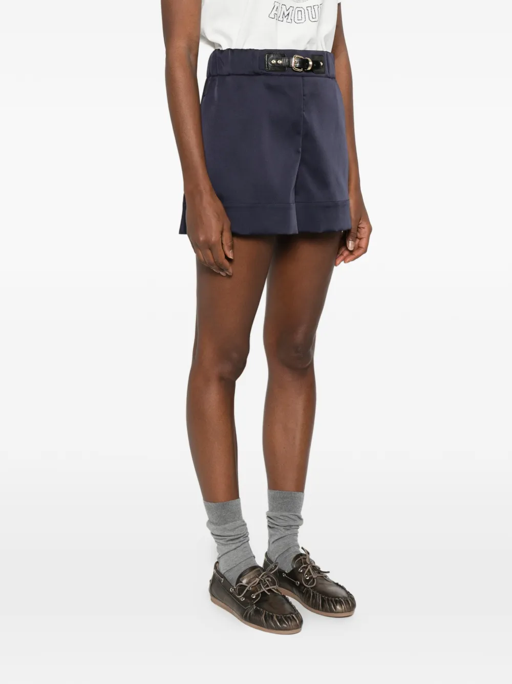  Maje Satin Shorts - Blue 