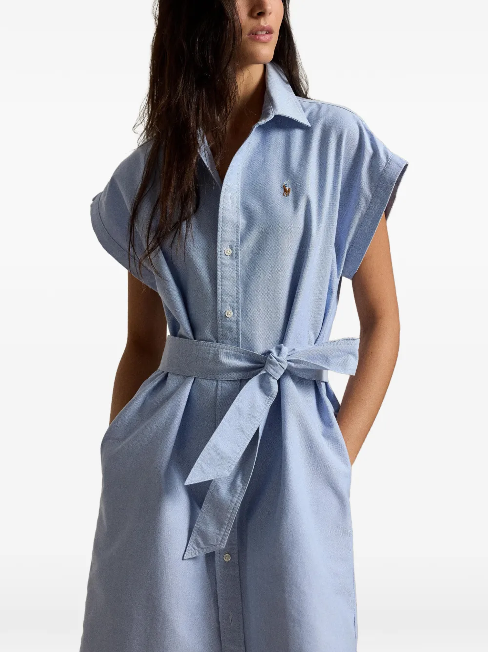 Polo Ralph Lauren Blousejurk met ceintuur Blauw