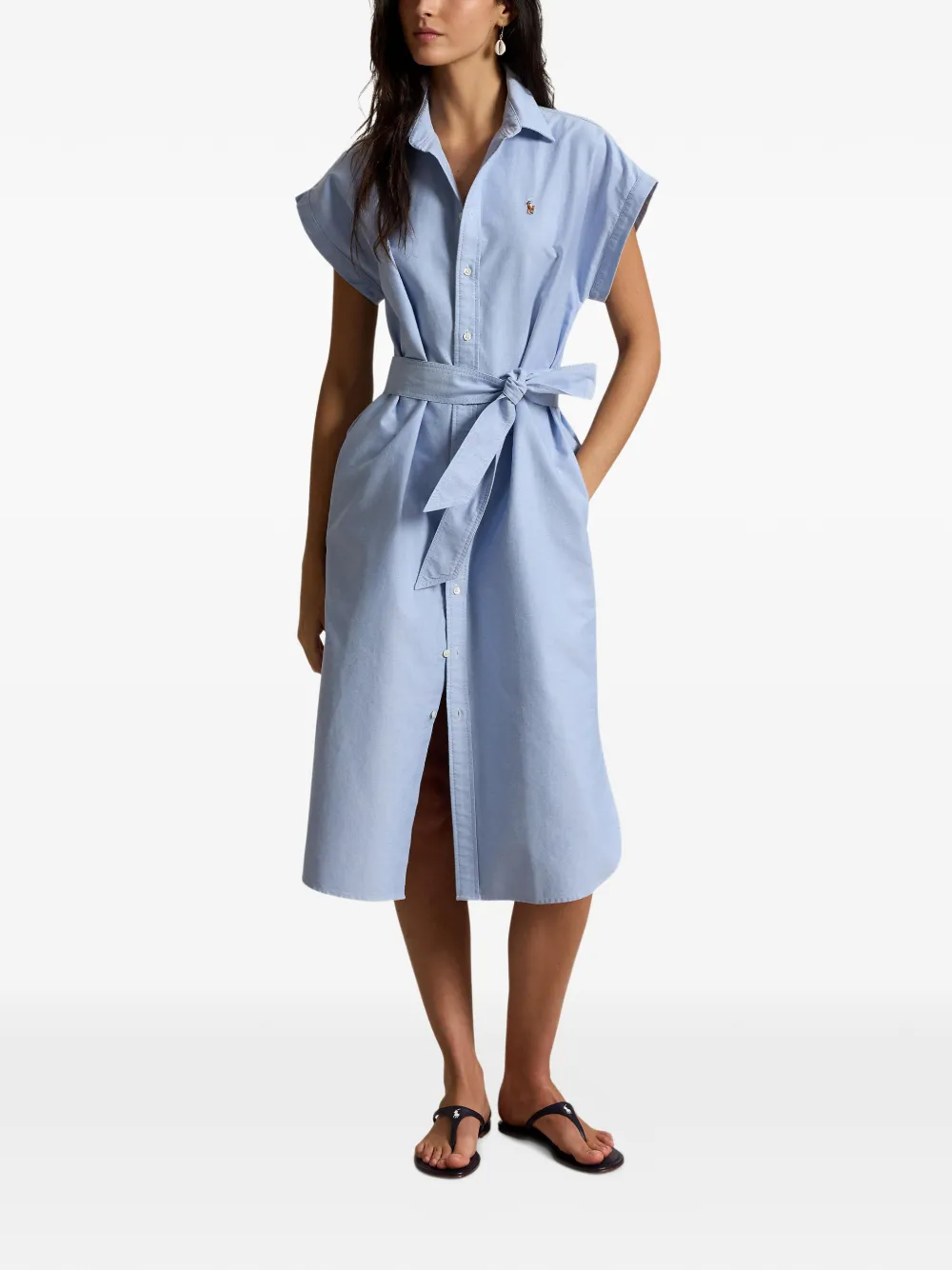 Polo Ralph Lauren Blousejurk met ceintuur Blauw