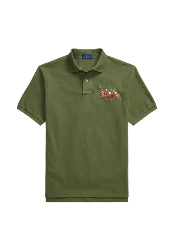 Polo Ralph Lauren Embroidered Triple-pony Polo Shirt in Green