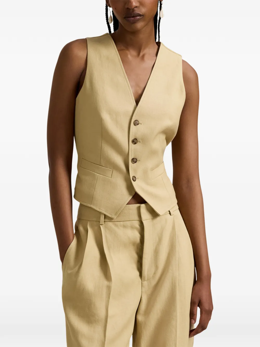 buttoned hemp vest