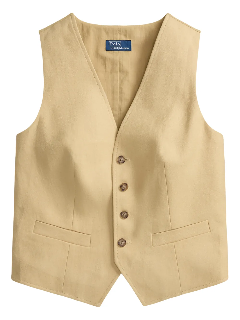 Polo Ralph Lauren Geknöpfte Weste aus Hanf - Nude