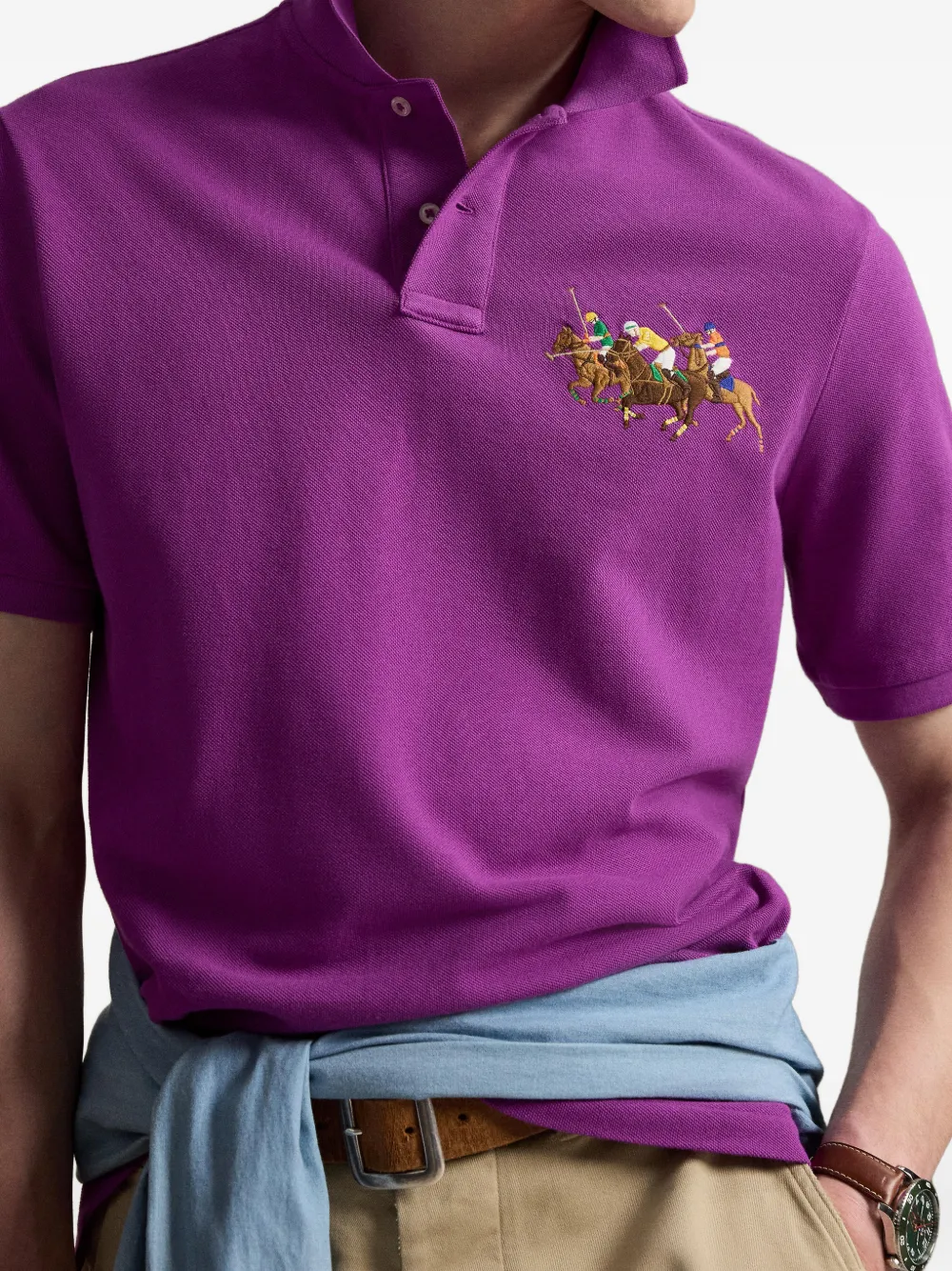 Polo Ralph Lauren Poloshirt met geborduurd logo Paars