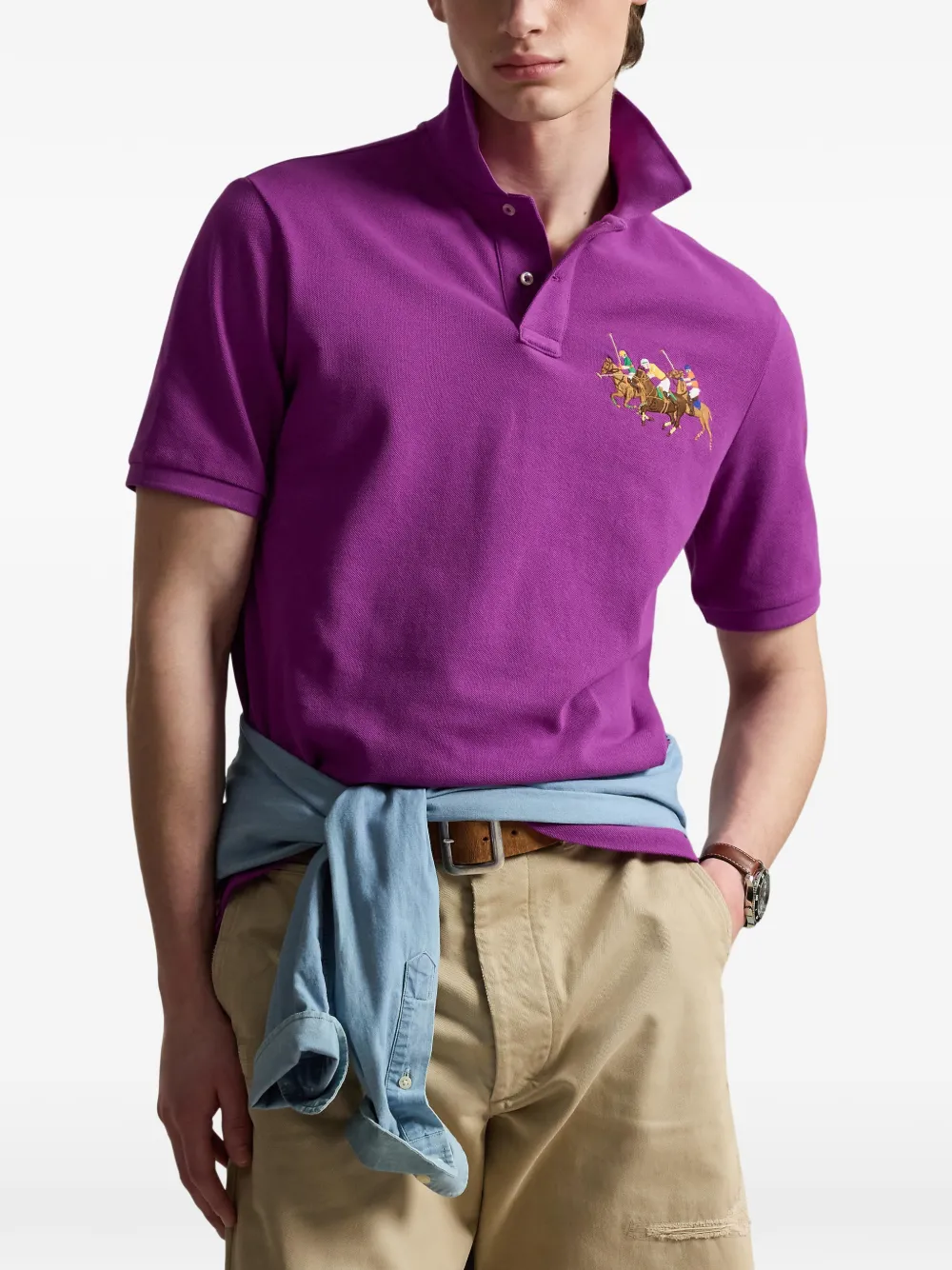 Polo Ralph Lauren Poloshirt met geborduurd logo Paars