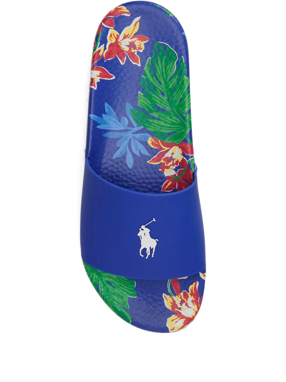 Polo Ralph Lauren Pony slippers met bloemenprint Blauw