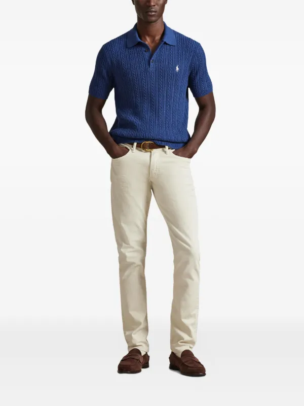 Polo Ralph Lauren ケーブルニット ポロシャツ | ブルー | FARFETCH JP