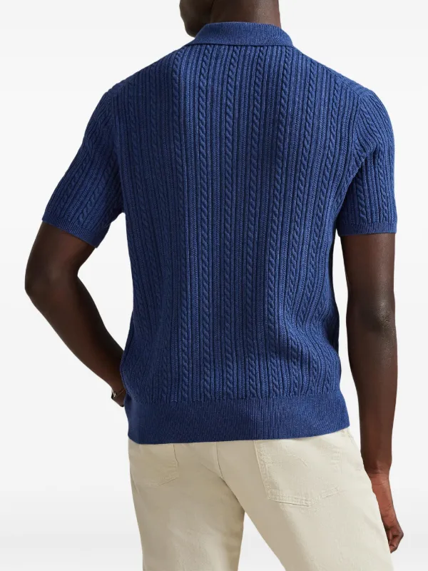 Polo Ralph Lauren ケーブルニット ポロシャツ | ブルー | FARFETCH JP
