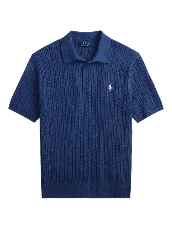 Polo Ralph Lauren ケーブルニット ポロシャツ | ブルー | FARFETCH JP