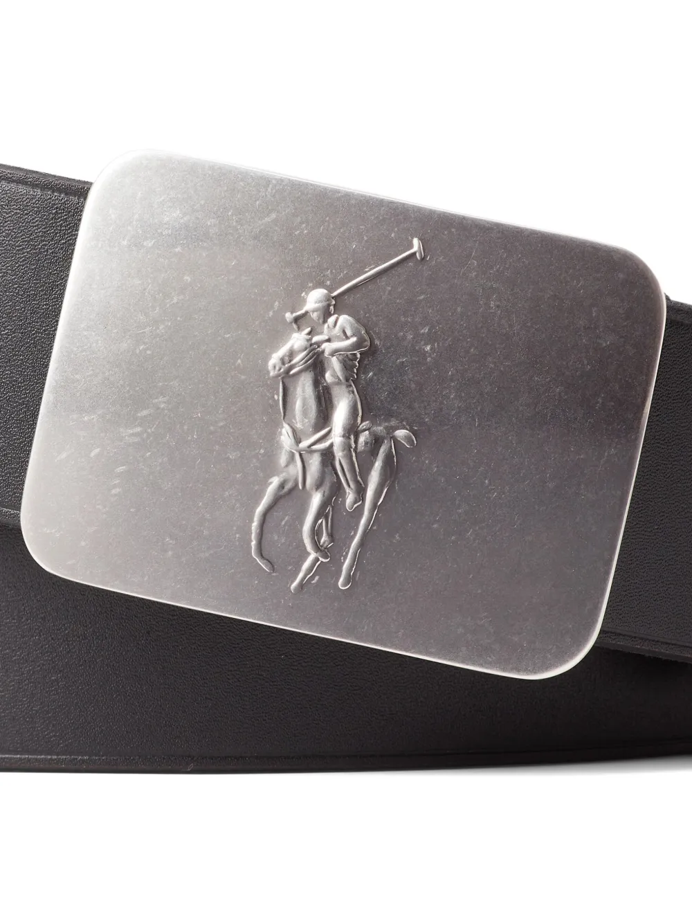 Polo Ralph Lauren Leren riem met Pony-plakkaat Zwart