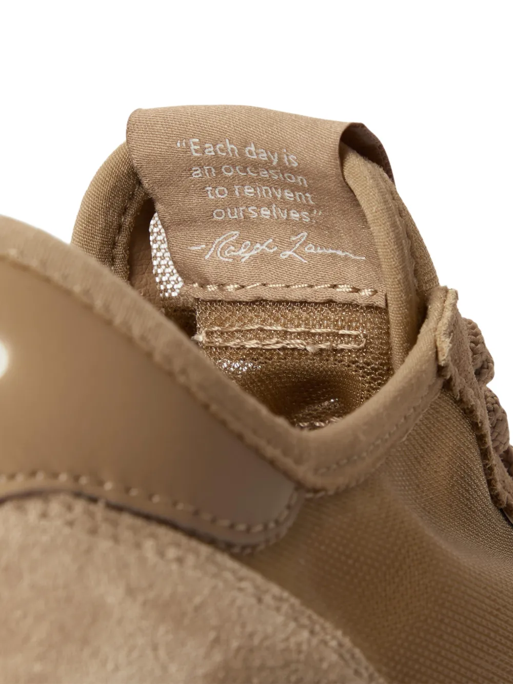 Polo Ralph Lauren Train 89 suède sneakers met mesh Bruin