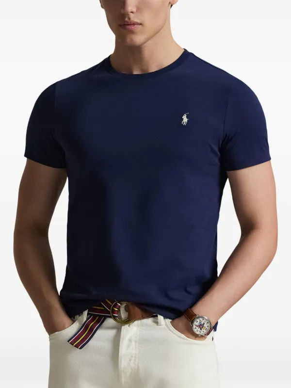 Polo Ralph Lauren Camiseta Custom Slim Fit Com Decote Careca