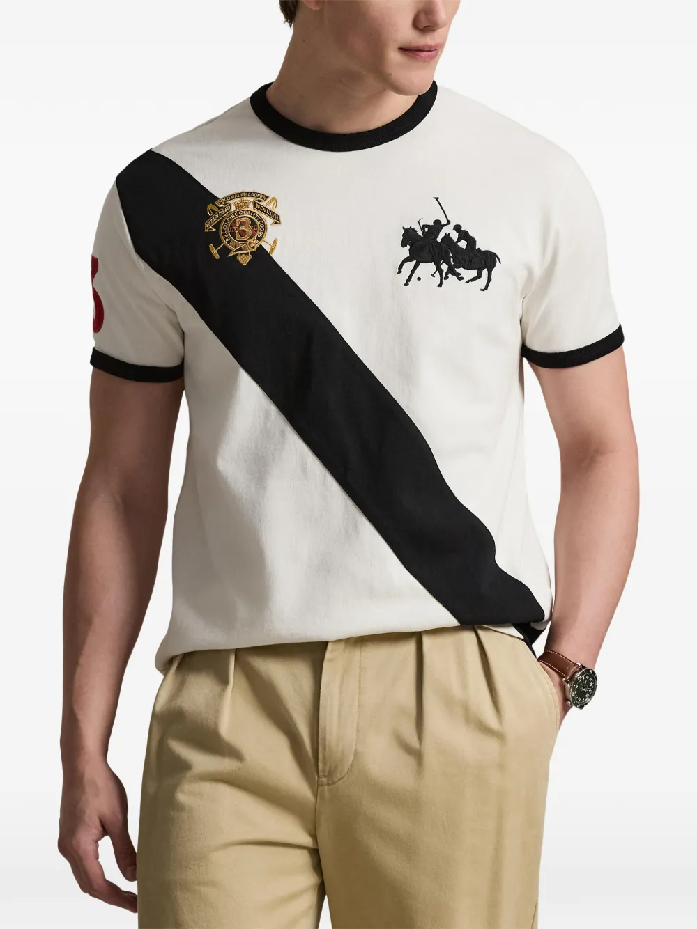 Polo Ralph Lauren T-shirt met logodetail Beige