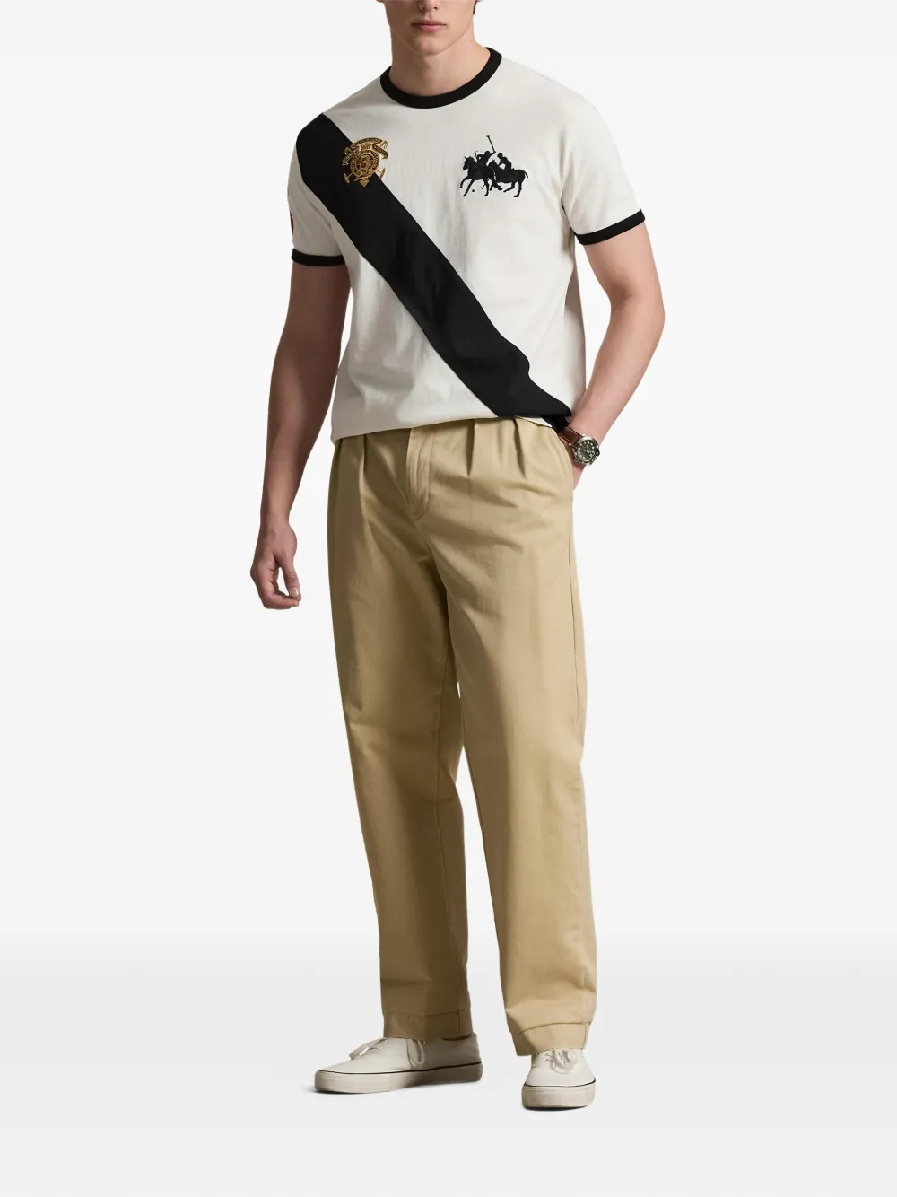 Polo Ralph Lauren T-shirt met logodetail Beige