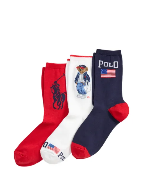 Polo Ralph Lauren Polo Bear logo-embroidered socks (set of three)