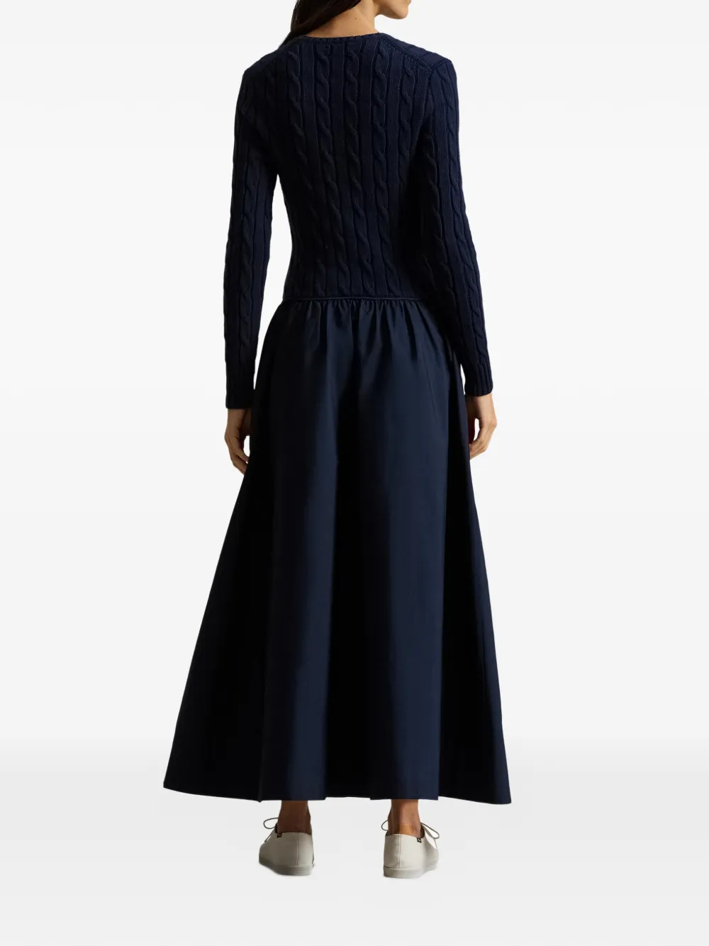 Polo Ralph Lauren Kabelgebreide maxi-jurk Blauw