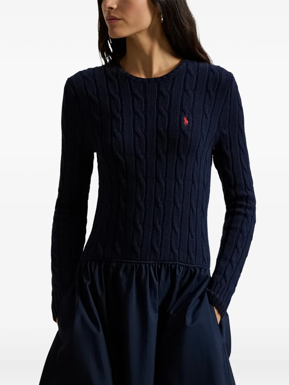 Polo Ralph Lauren Kabelgebreide maxi-jurk Blauw