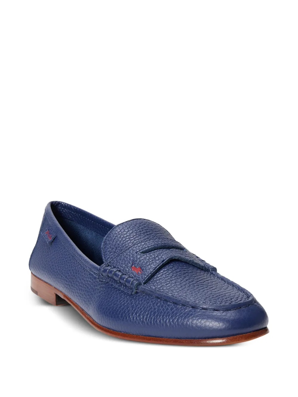 Polo Ralph Lauren Loafers met penny tab van bewerkt leer Blauw