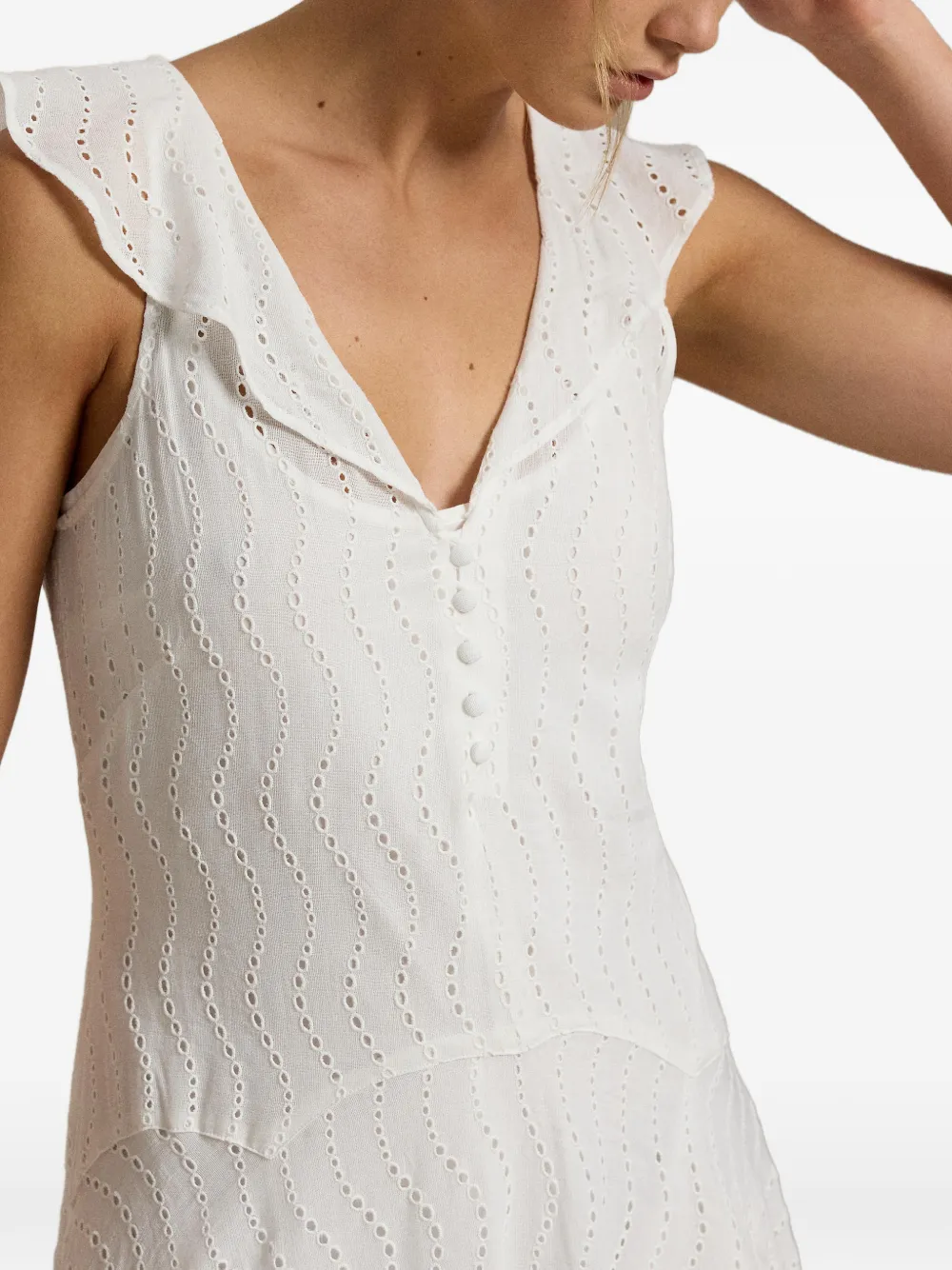 Polo Ralph Lauren Midi-jurk met V-hals Wit