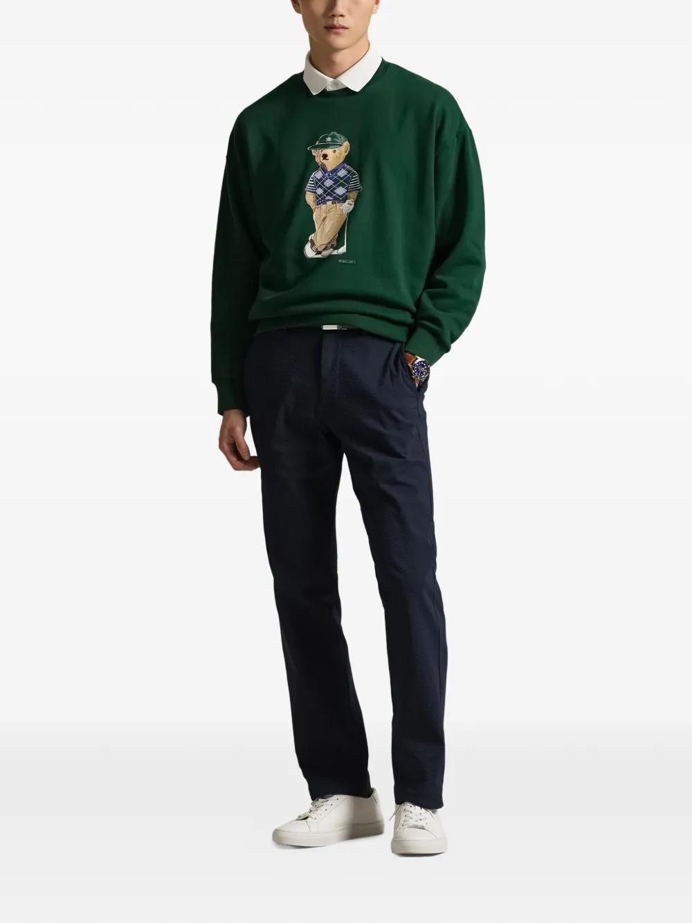  Rlx Ralph Lauren Bear-graphic Sweatshirt - Green 