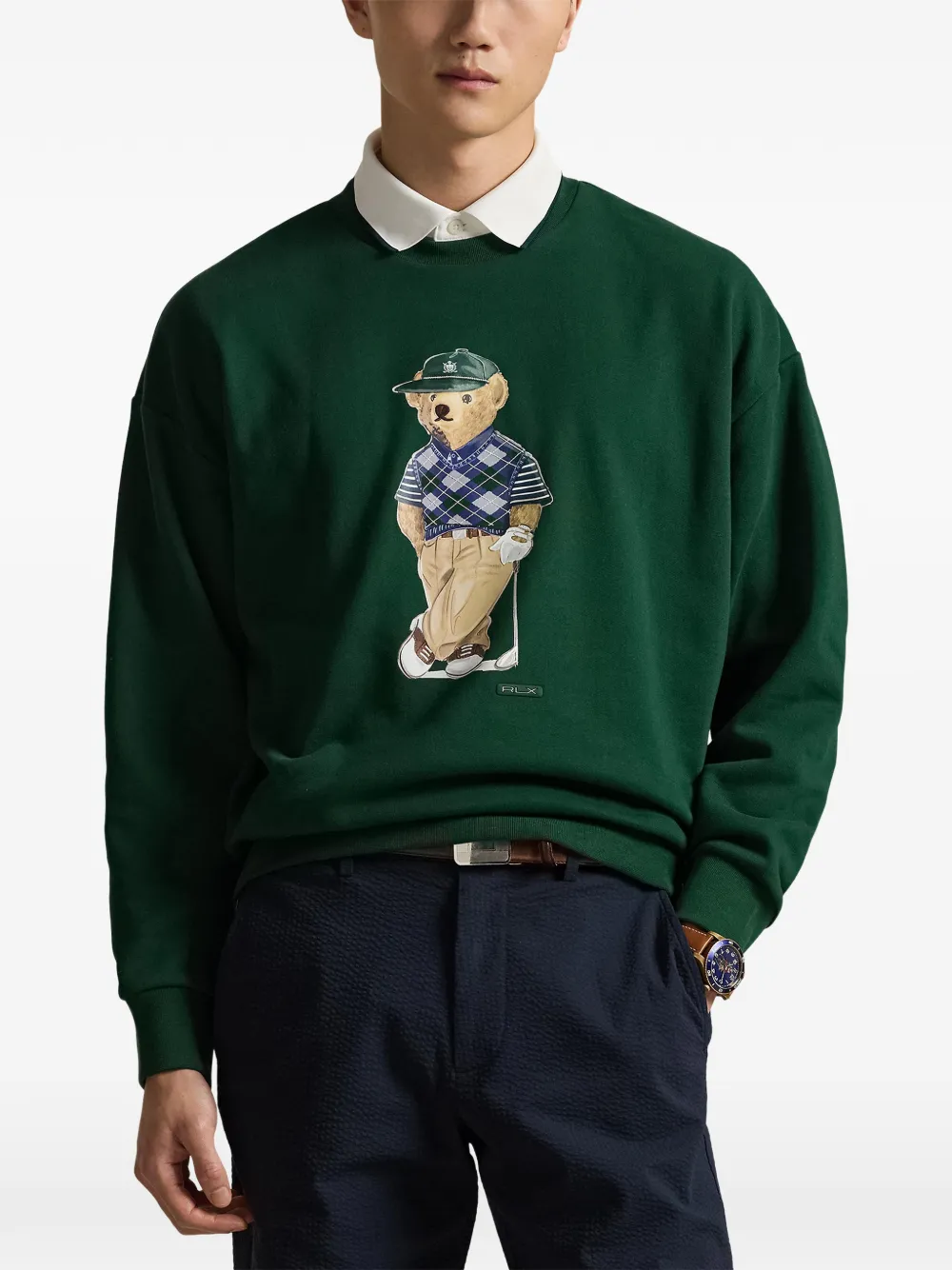  Rlx Ralph Lauren Bear-graphic Sweatshirt - Green 