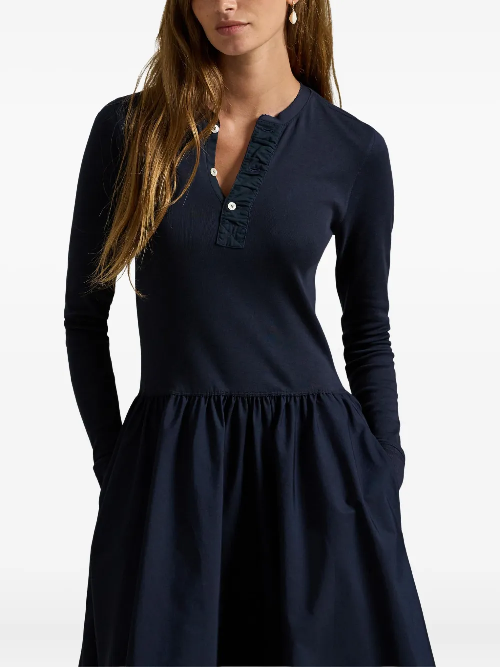 Polo Ralph Lauren Midi-jurk met vlakken Blauw