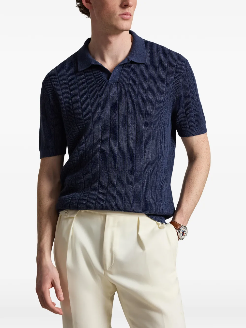 Polo Ralph Lauren Geribbeld T-shirt Blauw