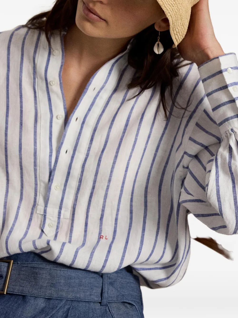 Polo Ralph Lauren Sara linnen blouse Wit