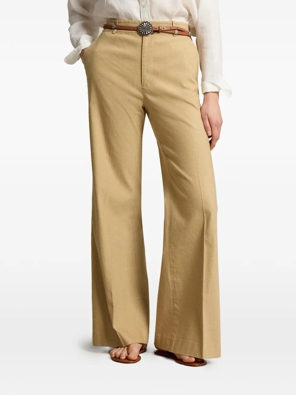 Polo Ralph Lauren Broek met wijde pijpen Beige
