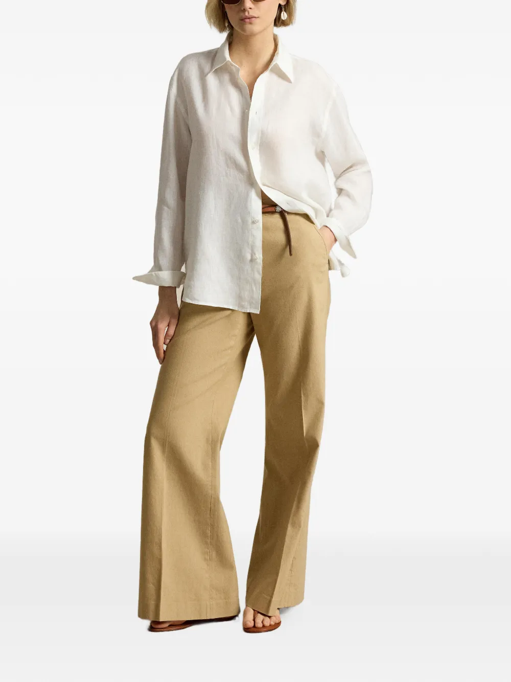 Polo Ralph Lauren Broek met wijde pijpen Beige