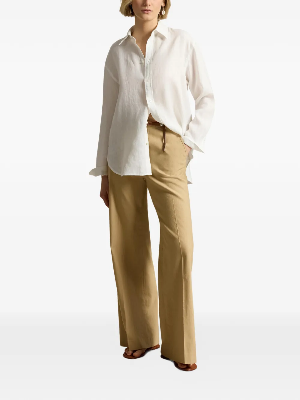 Polo Ralph Lauren Broek met wijde pijpen Beige