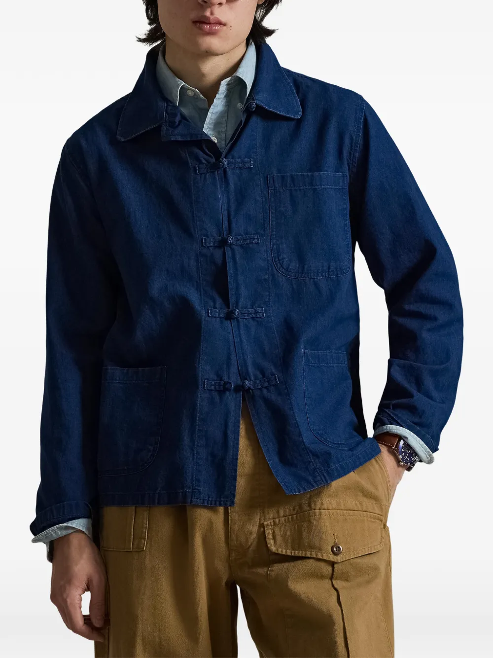 Polo Ralph Lauren Katoenen shirtjack met knoop Blauw