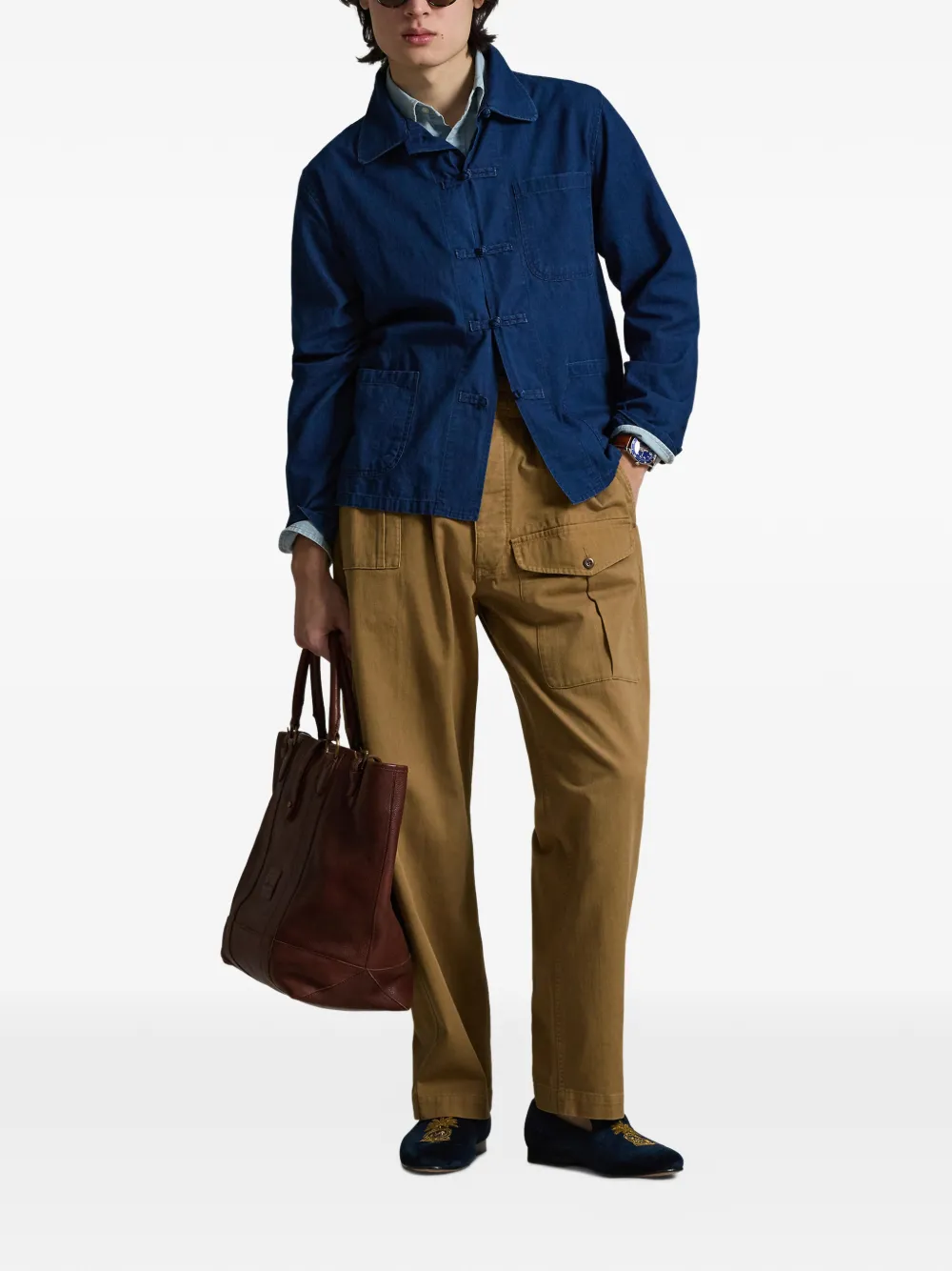 Polo Ralph Lauren Katoenen shirtjack met knoop Blauw