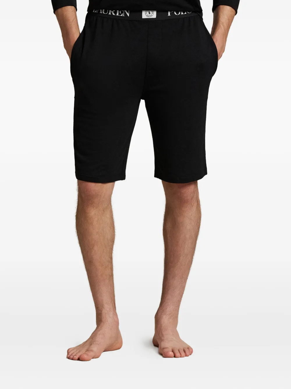 Polo Ralph Lauren Logo-label Elastic Sleep Shorts In Black