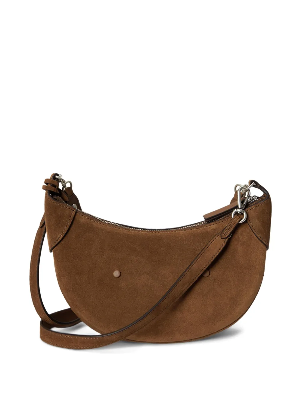Polo Ralph Lauren Polo Id Suede Shoulder Bag In Brown