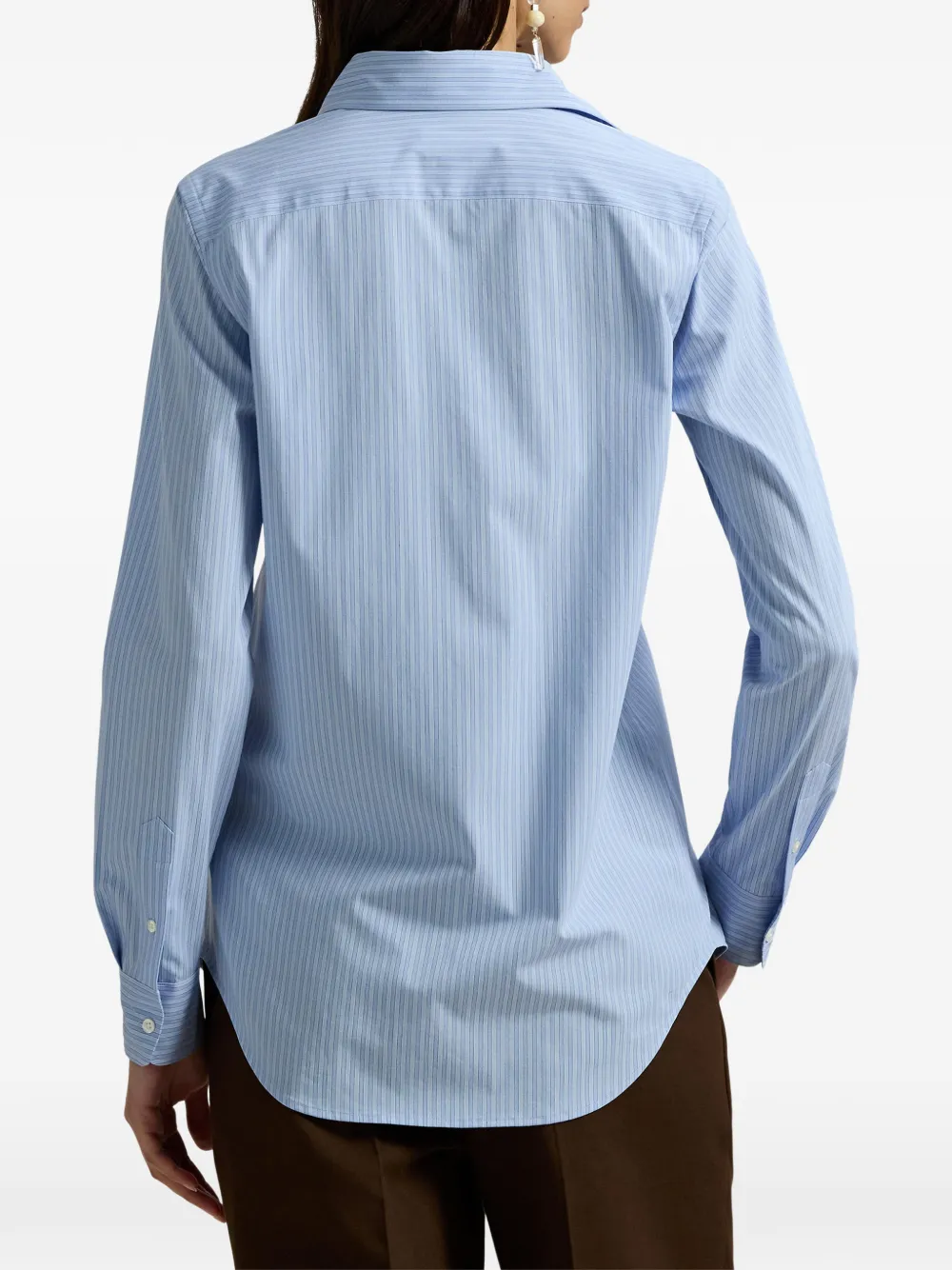 Polo Ralph Lauren Katoenen button-down blouse met borduurwerk Blauw
