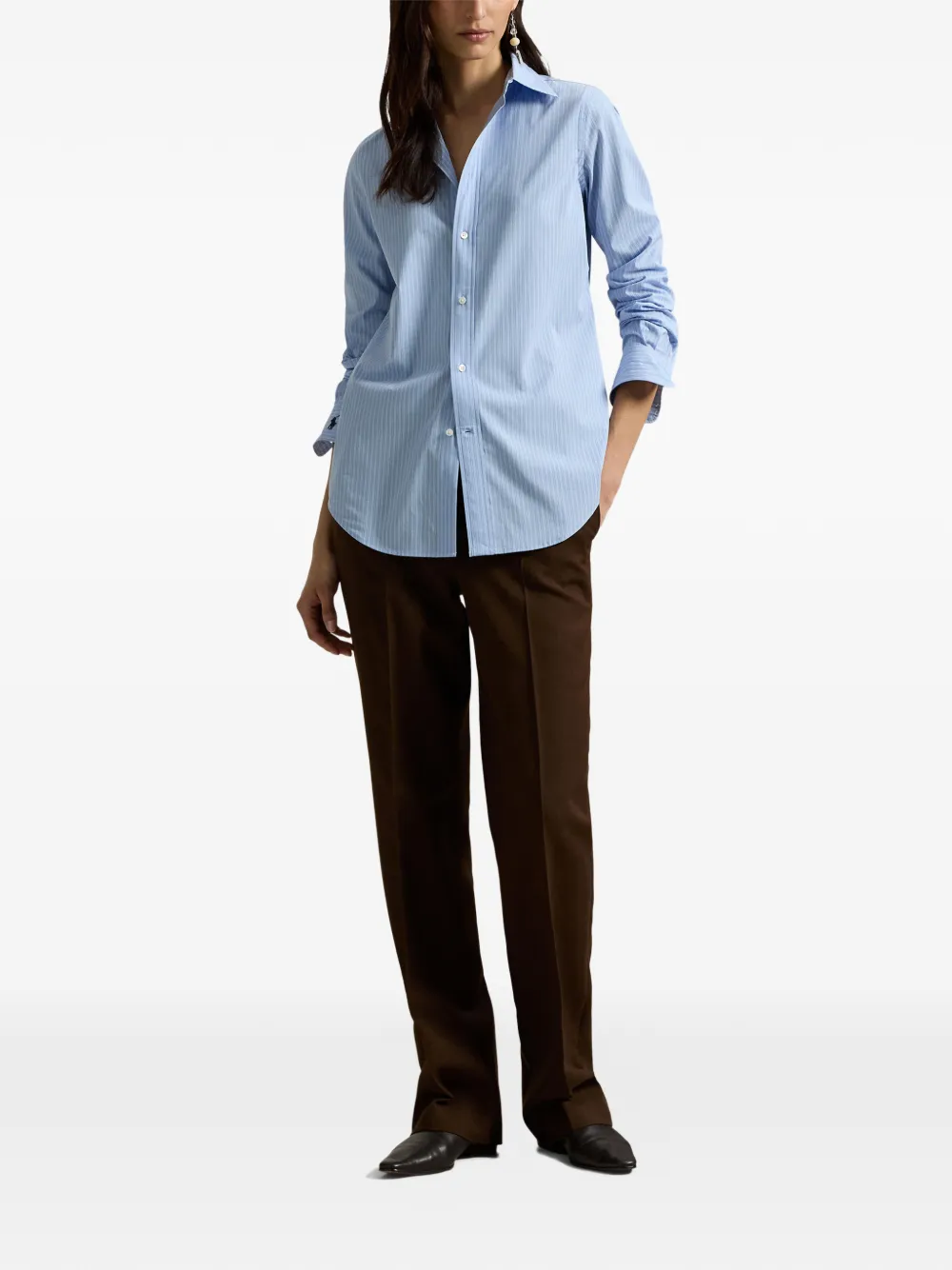 Polo Ralph Lauren Katoenen button-down blouse met borduurwerk Blauw