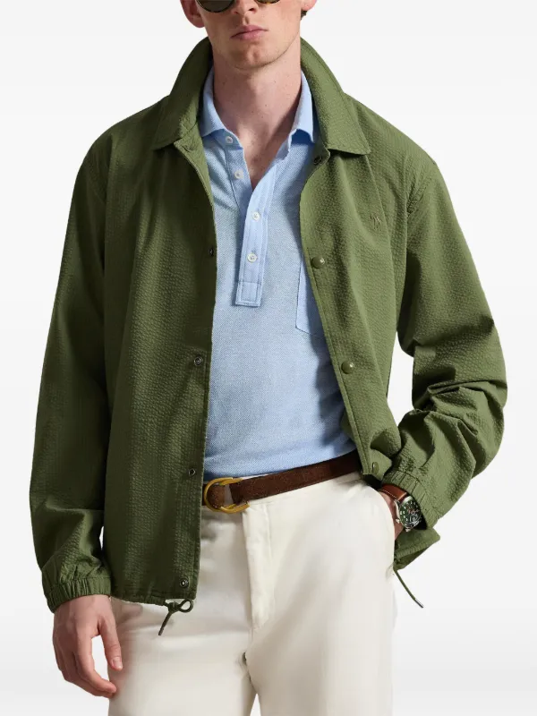 POLO RALPH LAUREN　コーチジャケット　S　グリーン Polo Ralph Lauren Textured Coach Jacket | Green | FARFETCH AO