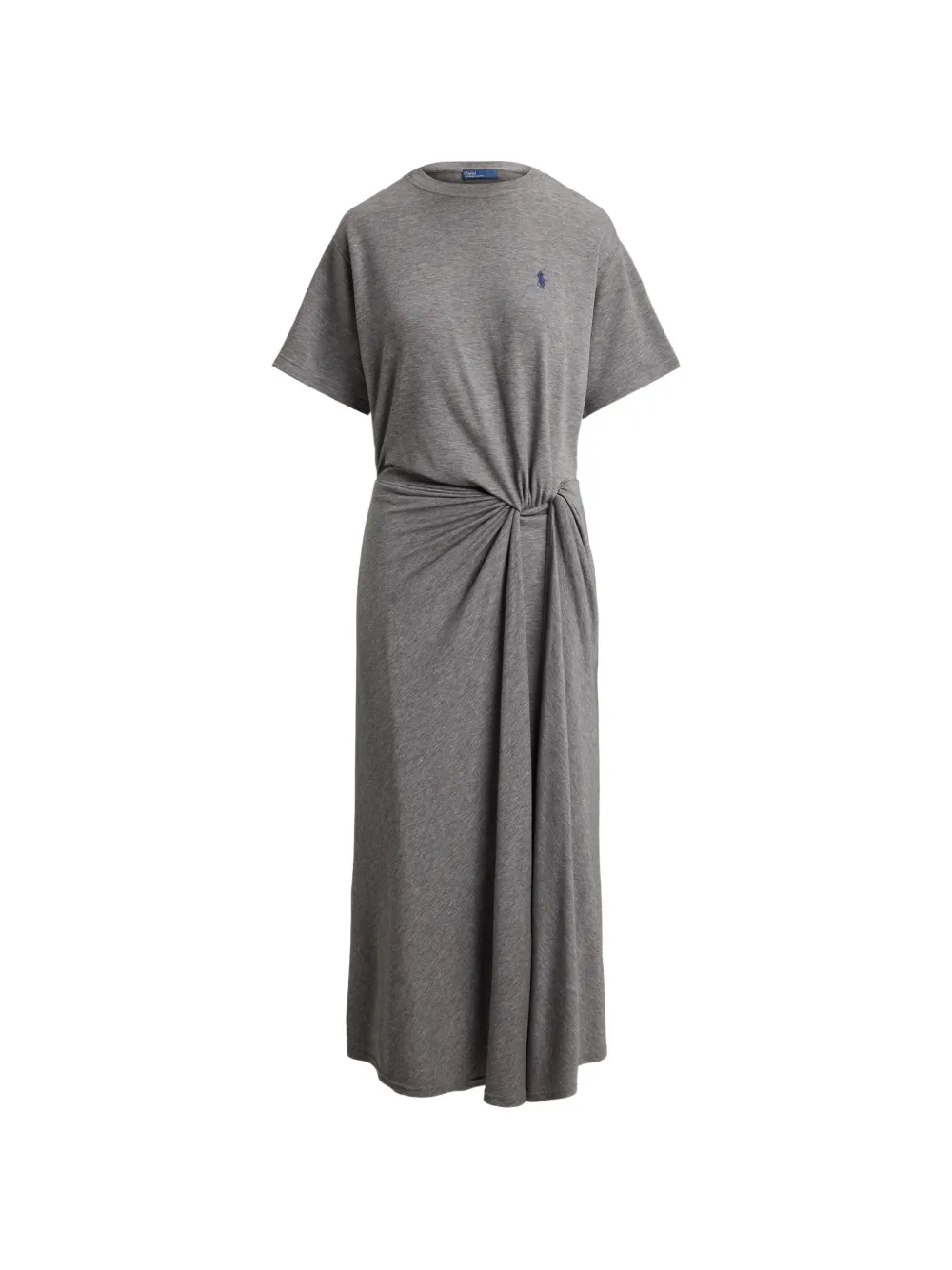 Polo Ralph Lauren Twisted T-shirt Midi Dress In Gray