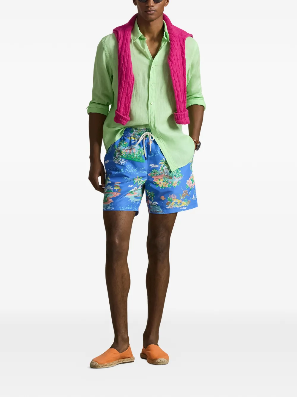 Polo Ralph Lauren Traveler zwembroek met print Blauw